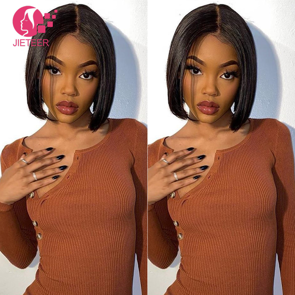 Straight Short Bob Lace Front Wigs 4x4 Lace Front Human Hair Wigs