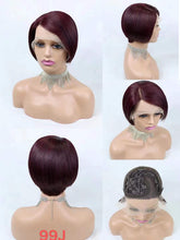 Load image into Gallery viewer, T Lace Pixie Cut Wig Human Hair Curly Bob Short Pixie Cut Lace Wig
