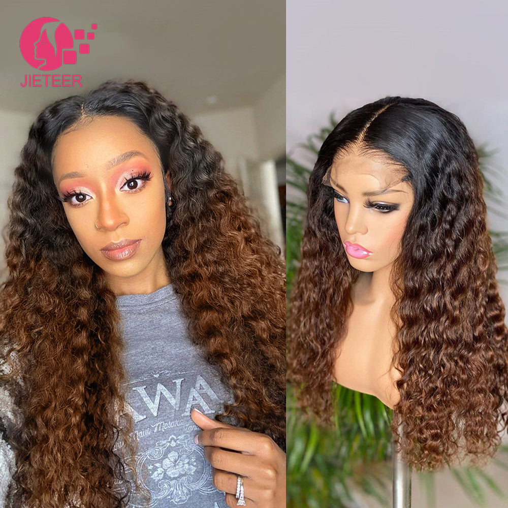4X4 Lace Frontal Wig deep wave Lace Front Human Hair Wigs For Women