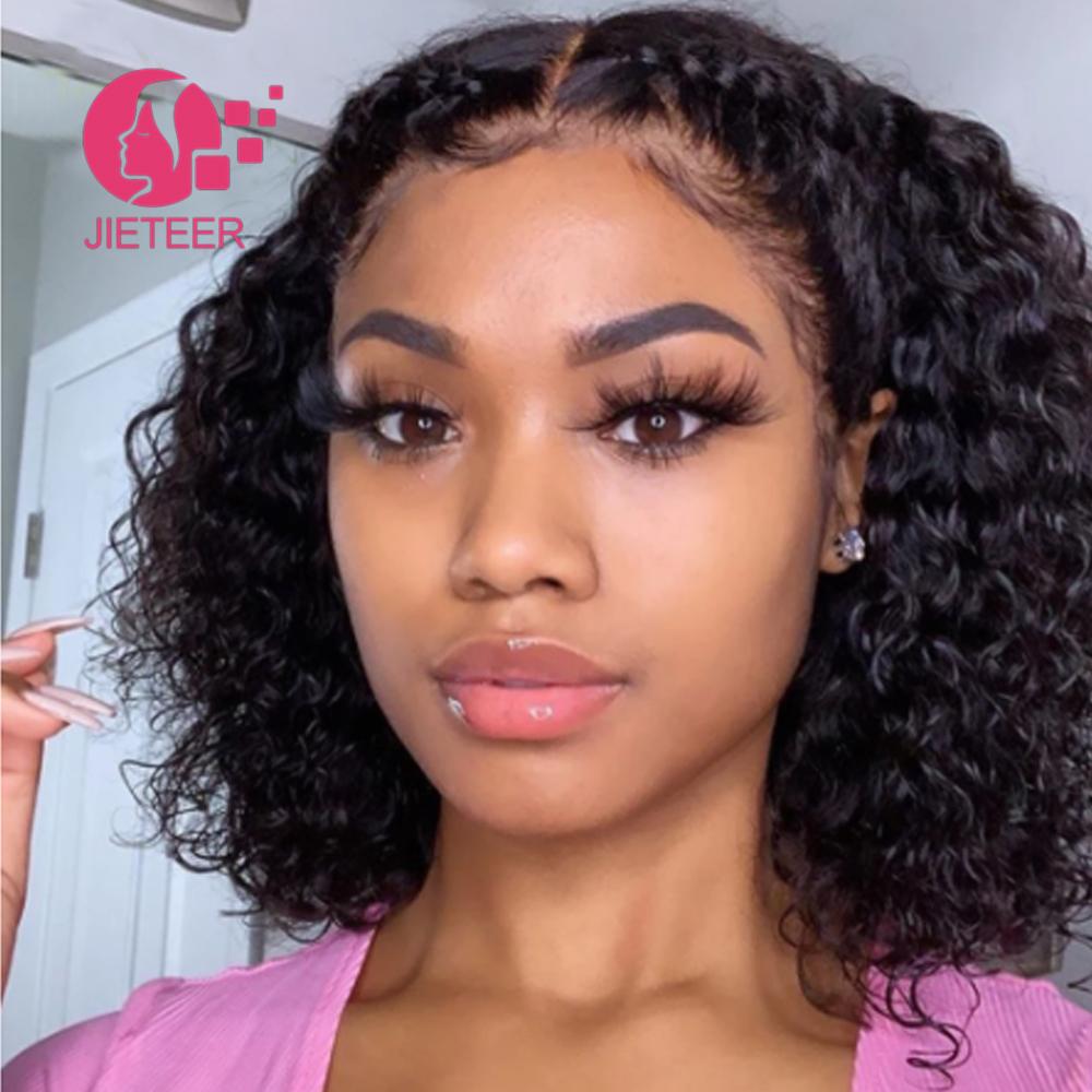 curly Short Bob Lace Front Wigs 4x4 Lace Front Human Hair Wigs