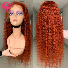 Load image into Gallery viewer, Color 99J curly wave 13X4 lace front wig

