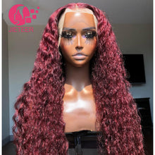 Load image into Gallery viewer, Color 99J curly wave 13X4 lace front wig
