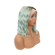 Load image into Gallery viewer, Curly Wave Bob Hair 11A Wigs T1B/ Pink Blue Purple Gold Grey Neon 100% Human Virgin Hair

