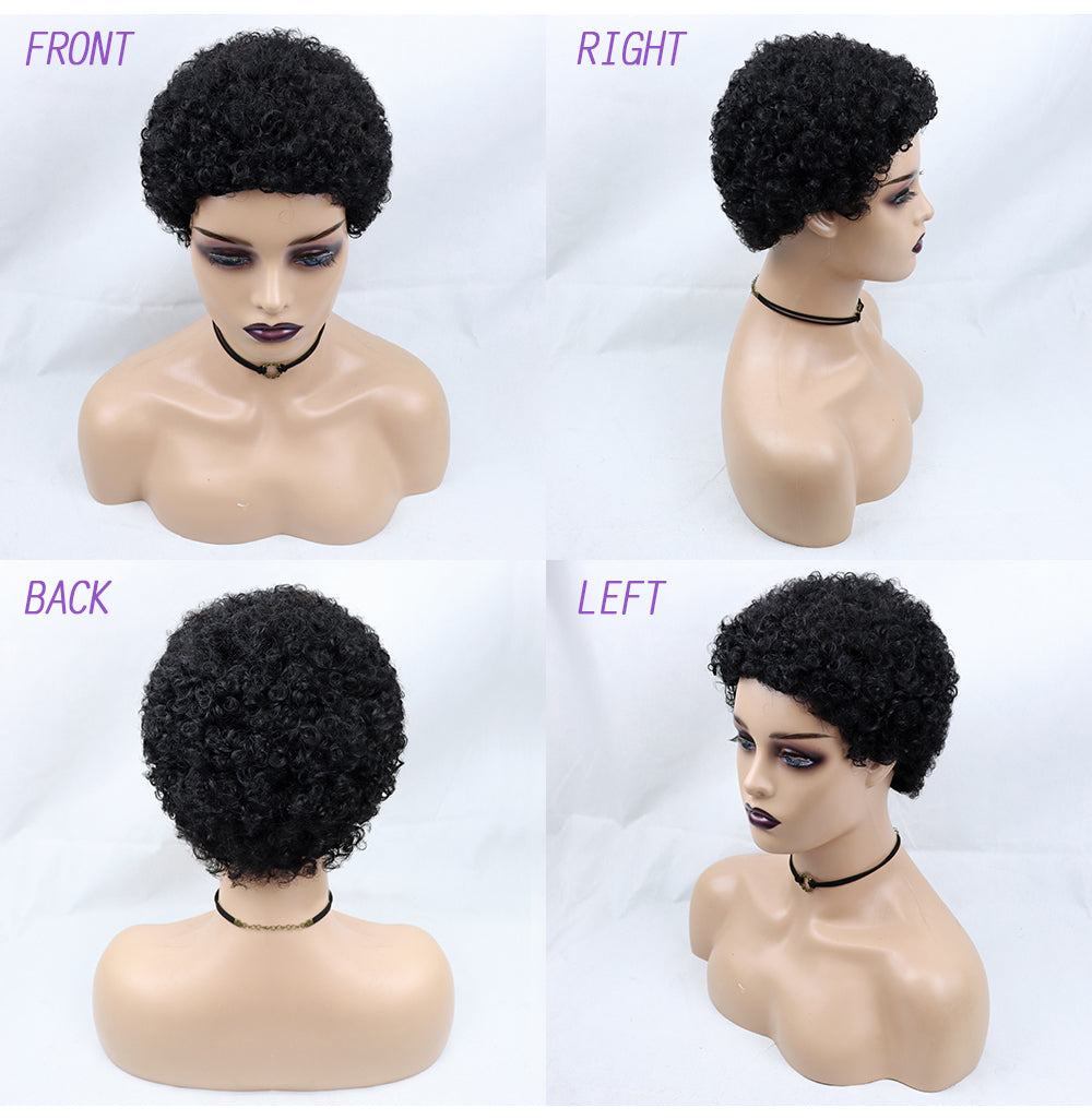 Afro Kinky Curly Wig Remy Raw Virgin Hair  Bob Cut Deep Curls Lace Front Wigs Short Afro Curly Human Hair Wigs for Black Women
