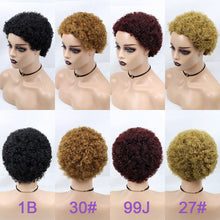 Load image into Gallery viewer, Afro Kinky Curly Wig Remy Raw Virgin Hair  Bob Cut Deep Curls Lace Front Wigs Short Afro Curly Human Hair Wigs for Black Women
