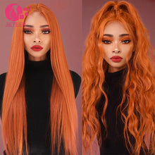 Load image into Gallery viewer, orange color deep curl 13X4 lace front wig
